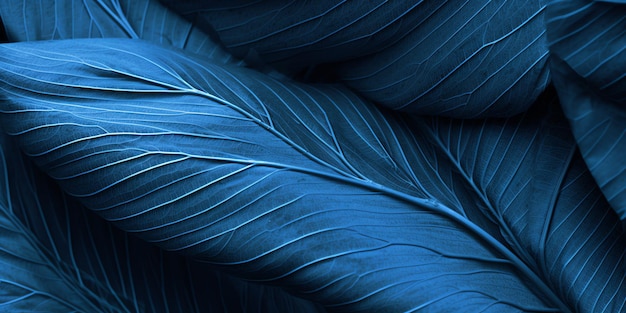 Blue feathers on a blue background