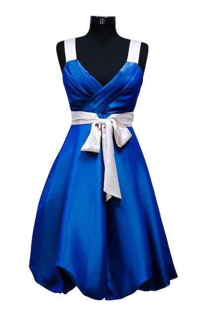 青い女性のドレス
