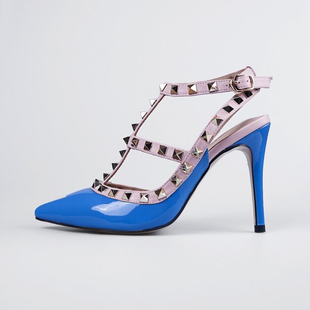 Blue female shoes