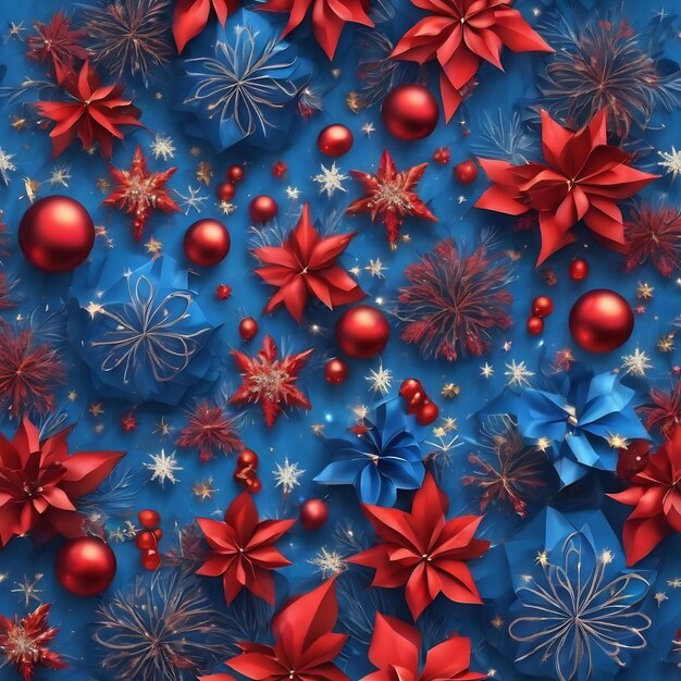 Blue festive background seamless pattern gift