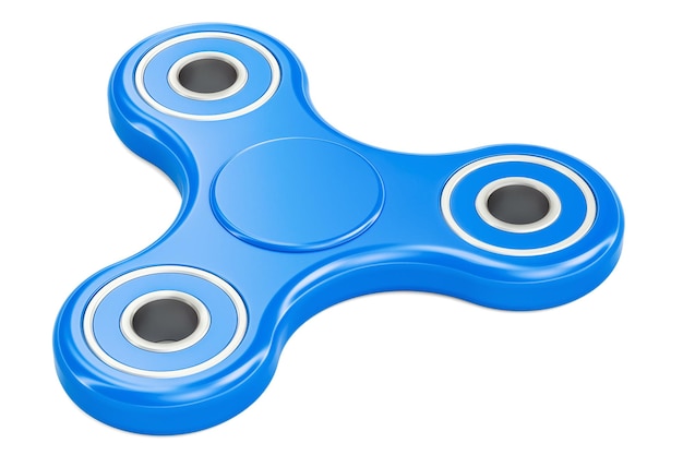 Фото 3d-рендеринг blue fidget spinner