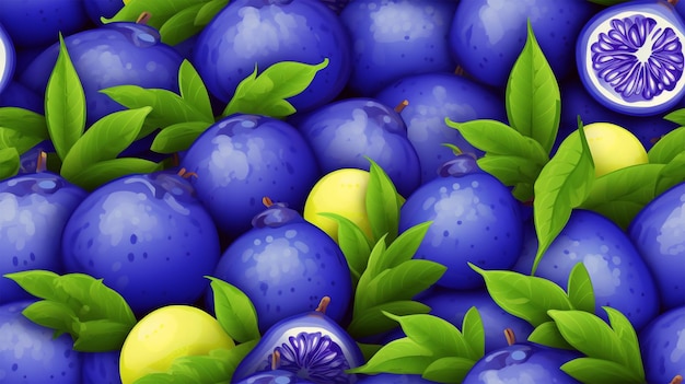 Blue figs horizontal pattern generated by AI