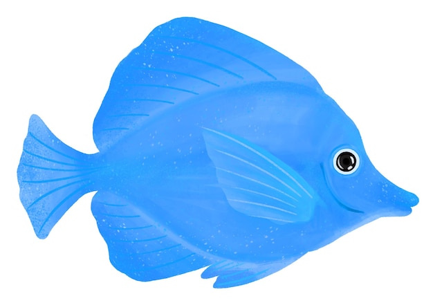 Blue fish png sticker animal illustration transparent background