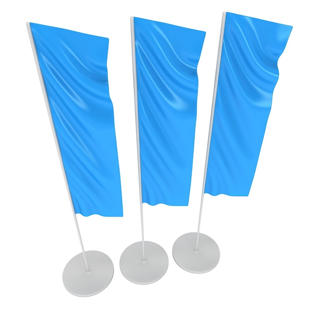 Blue Flag Blank Expo Banner Stand