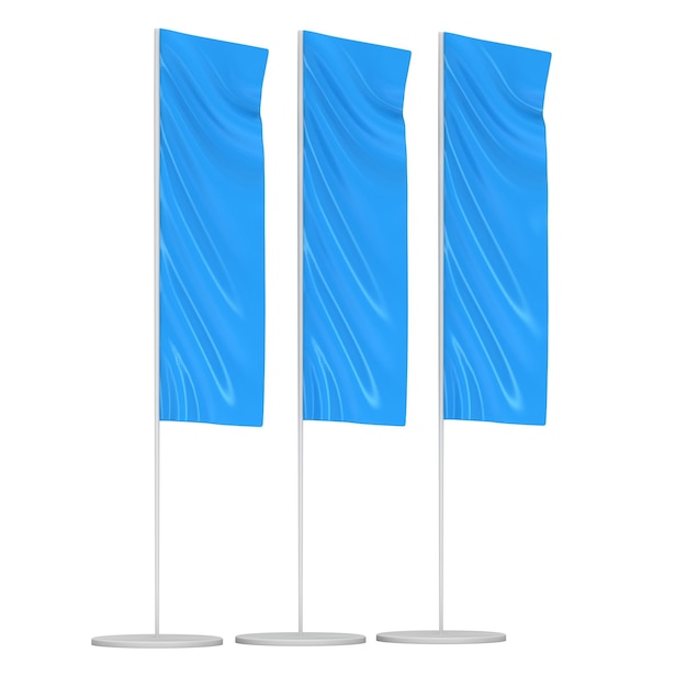 Photo blue flag blank expo banner stand