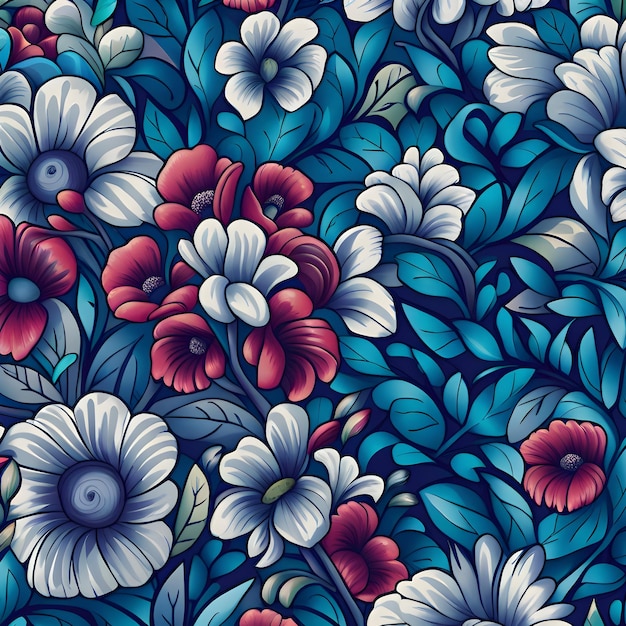 Blue floral background