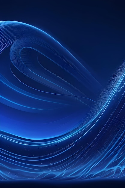 Blue flow wave lines abstract background