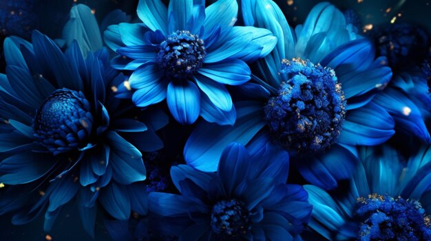 Photo blue flower background ai generative