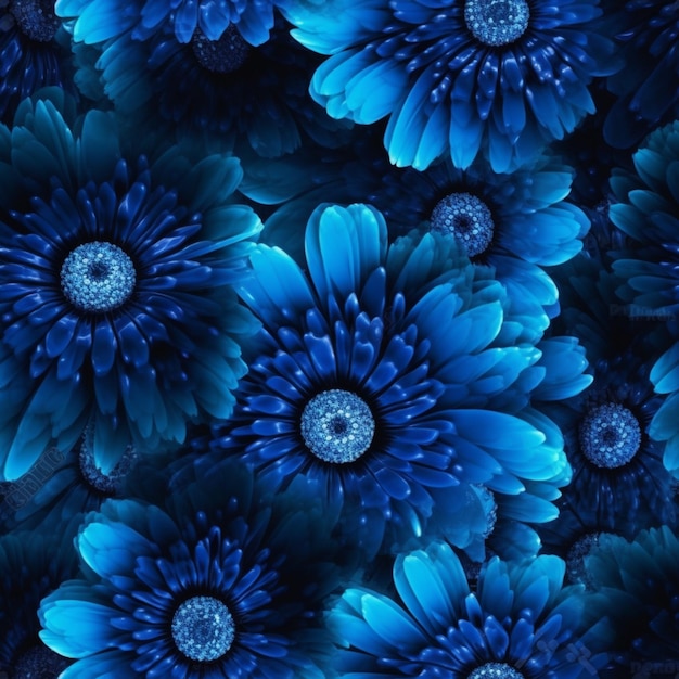 Photo a blue flower background with a lot of flowers