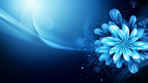 Blue flower on a blue background