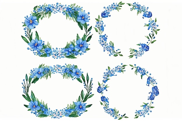 Blue flower crown Generative AI