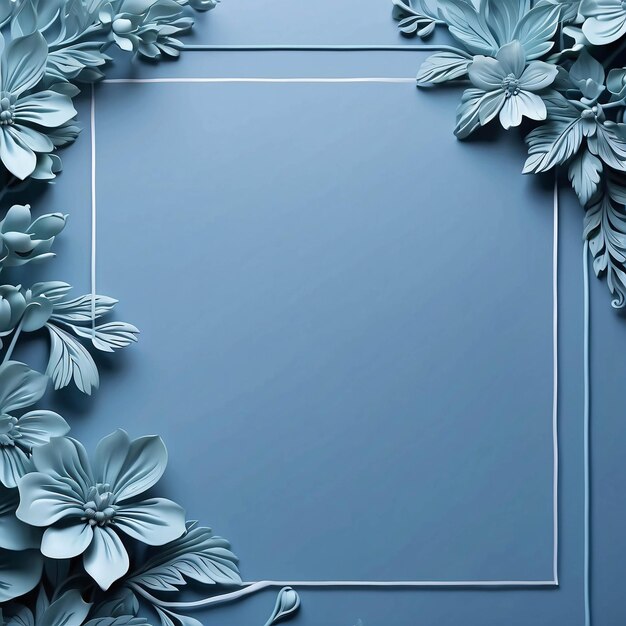 Photo blue flower on gradient blue background botanical wallpaper for presentation template