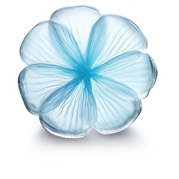 Foto un fiore blu con un disegno blu su di esso