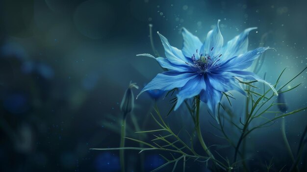 Blue flower with a bokeh background