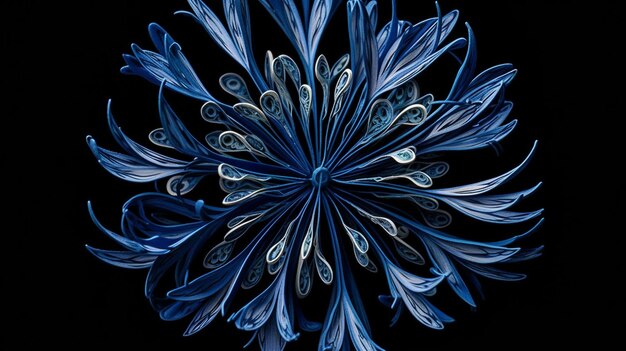 A blue flower with a flower in the middle