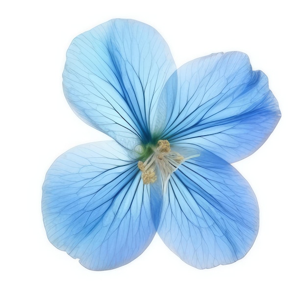 A blue flower with a green stem