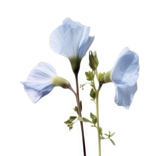 "blue"라는 단어가 적힌 파란색 꽃입니다.