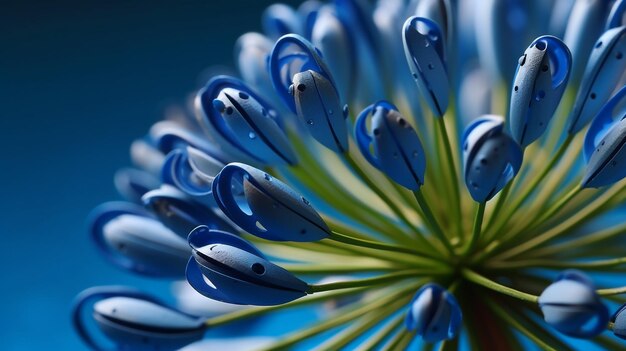 A blue flower with the word flower on it