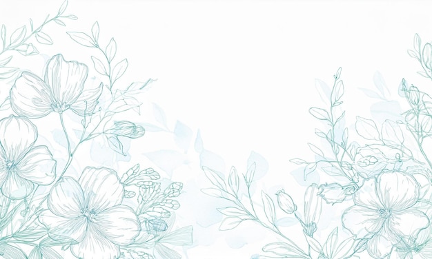 the blue flowers are drawn by hand