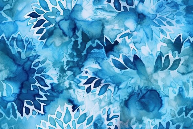 Blue flowers on a blue background generative ai