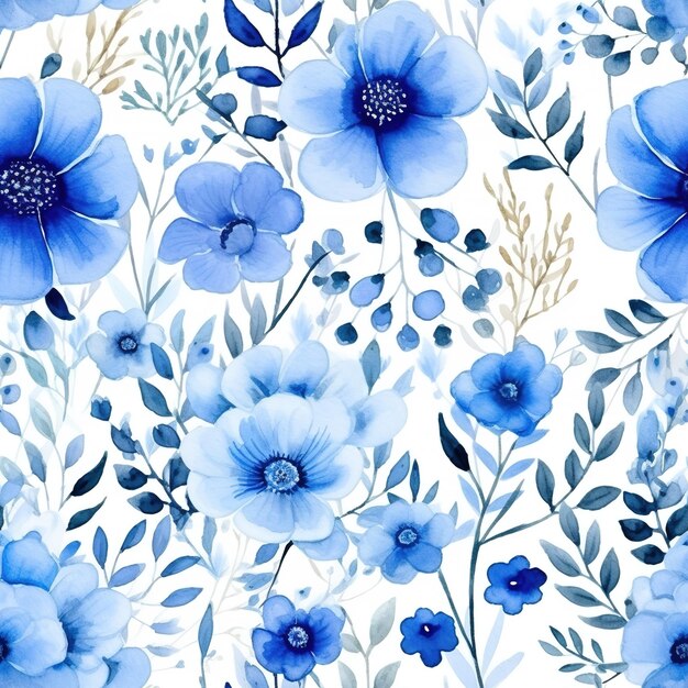 Blue flowers in a blue background