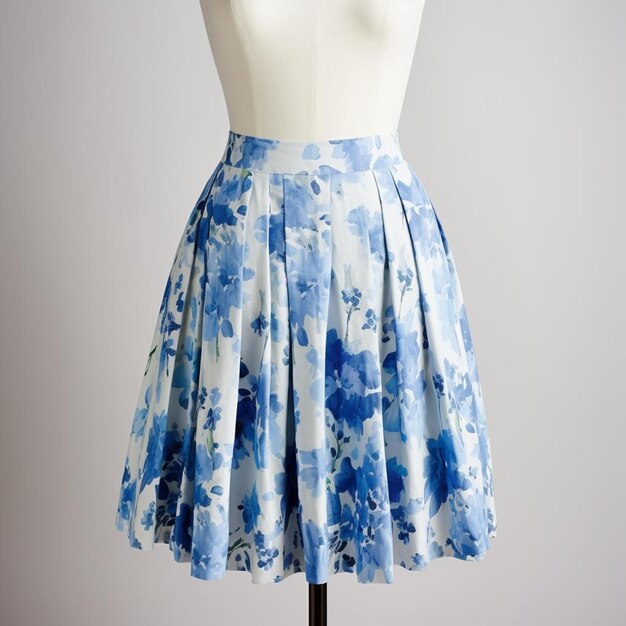 Photo blue flowers skirt