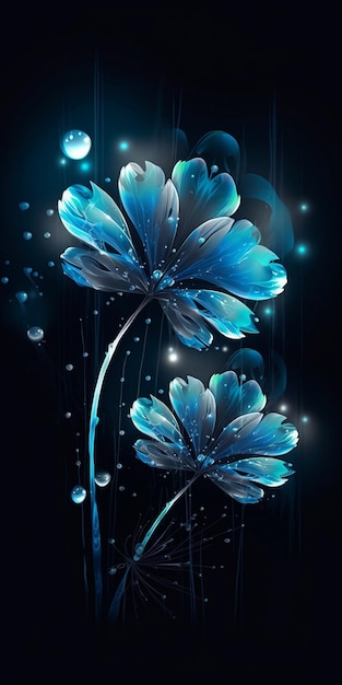 Premium AI Image  Blue flowers wallpapers for iphone and android these blue  flowers wallpapers will make your iphone and android blue wallpaper blue  wallpaper flower wallpaper iphone wallpaper