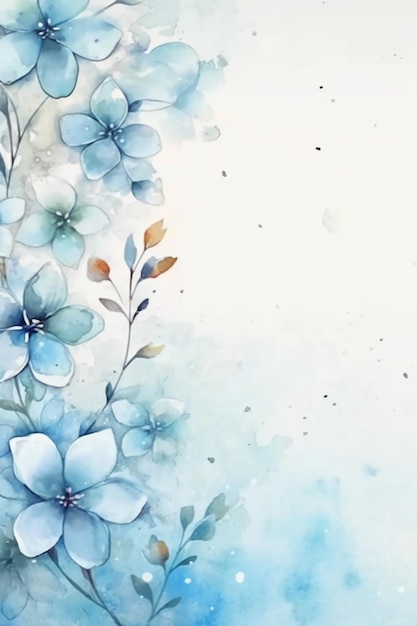 바탕 화면을 산들 바람으로 만드는 파란 꽃 배경 화면
