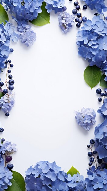 blue flowers on a white background