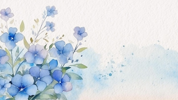 Blue flowers on a white background