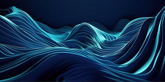 Photo blue flowing background generative ai