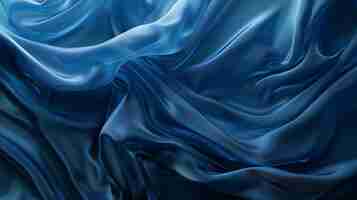 Photo blue flowing silk soft and smooth