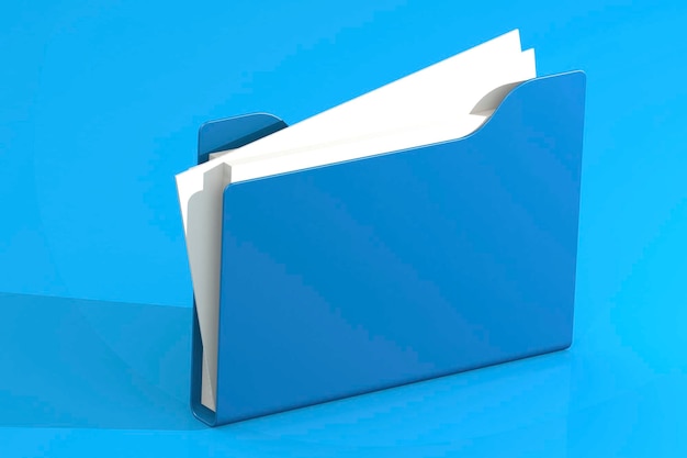 Photo blue folder for document storage