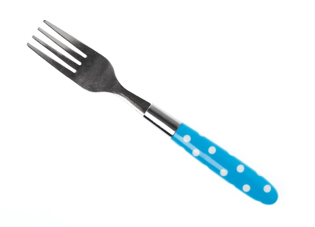 blue fork isolated on white background