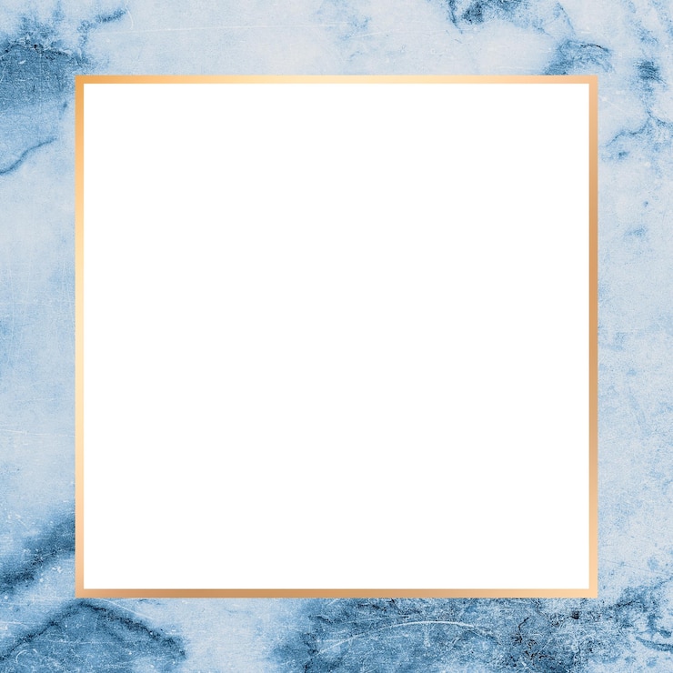 Photo blue frame png marble texture