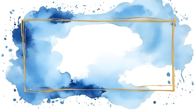 Photo blue frame watercolor pattern background