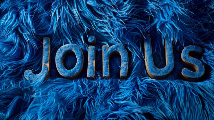 Photo blue fur community and team concept art poster