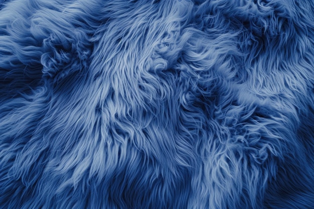 Foto sfondio di consistenza di pelliccia blu con disegno di lana pelosa