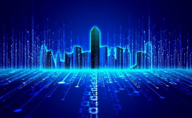 Blue Future city network big data technology background