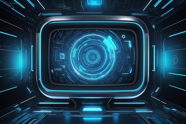 Blue Futuristic Digital TV Background