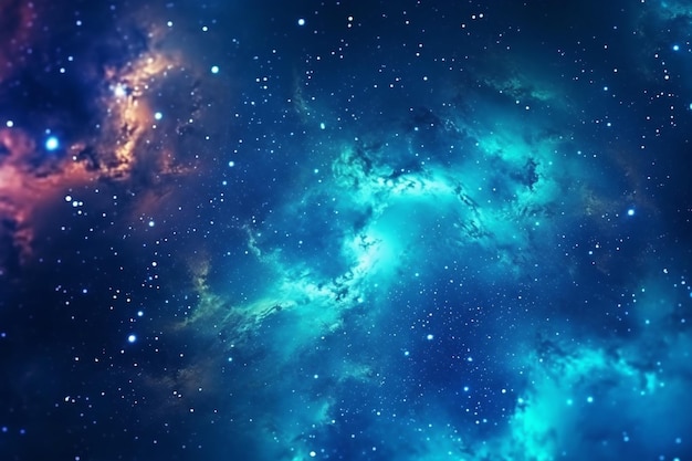 Голубая галактика со звездами и звездой слова