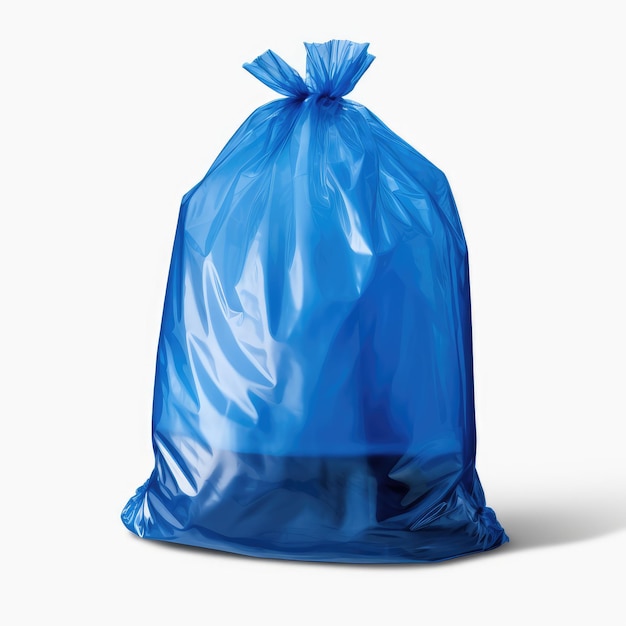 Premium AI Image | Blue garbage bag isolated on white background