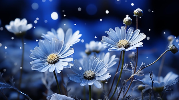 blue garden flowers HD 8K wallpaper Stock Photographic Image