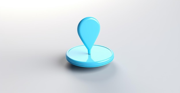 Photo blue geolocation marker on the map in 3d style navigation system pin