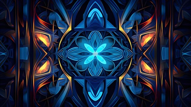 Photo blue geometric wallpaper created with ai