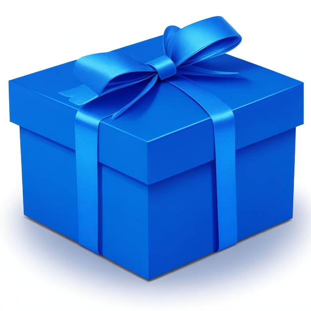 blue gift box isolated on transparent background