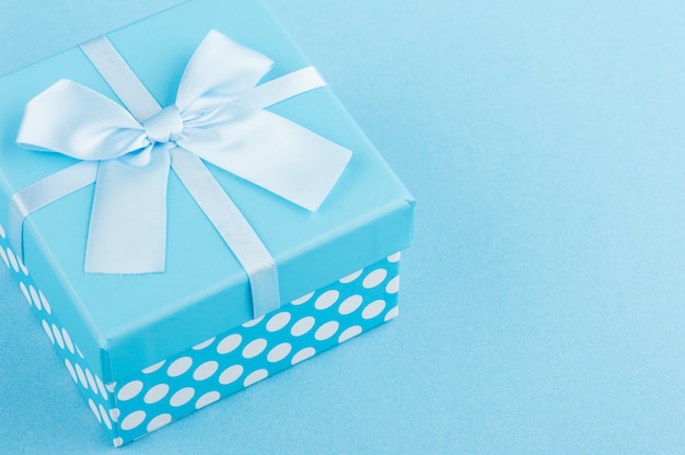 Blue gift box with bow