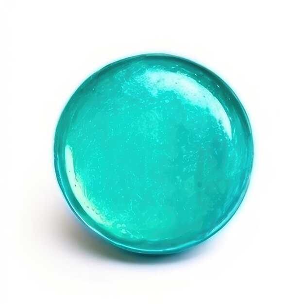 A blue glass bowl with a green glass inside.