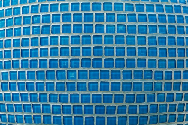 Blue glass mosaic in the bathroom