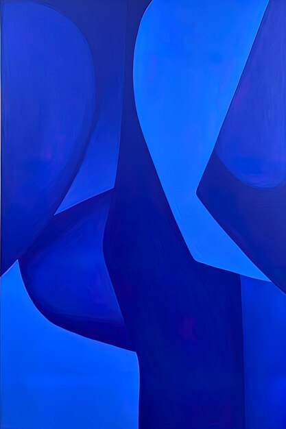 a blue glass sculpture with blue and purple shapes